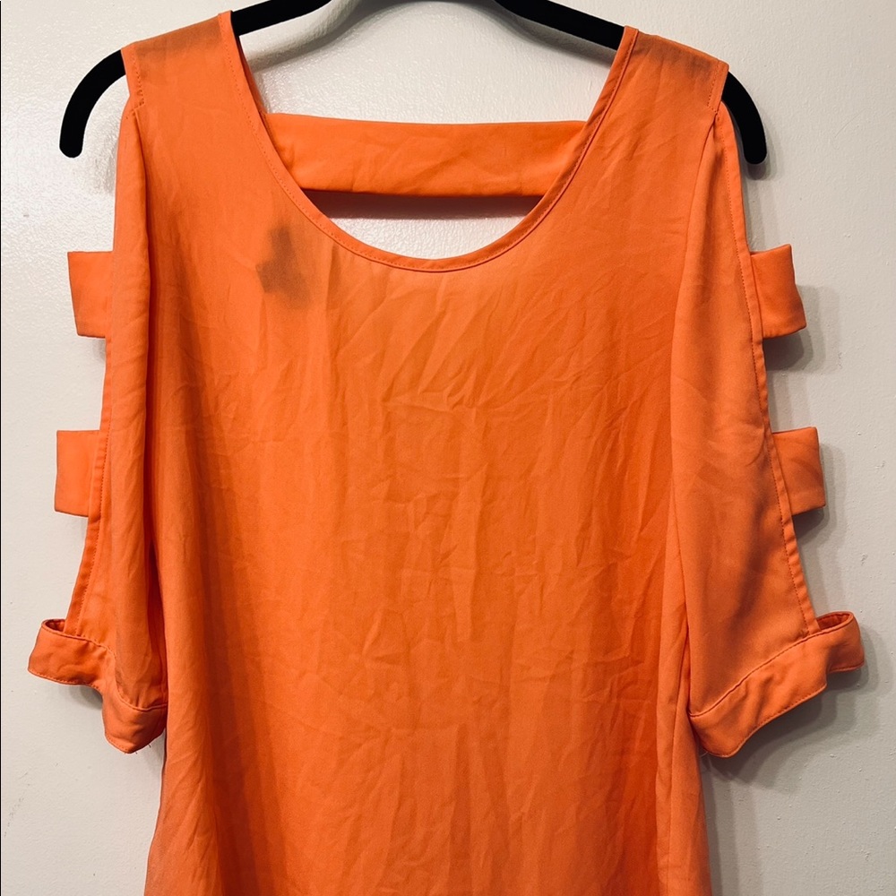 Women orange business blouse